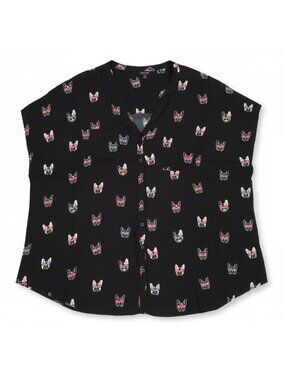 Torrid Harper Americana Frenchy Dog with Sunglasses Dolman Sleeve Blouse Size 5